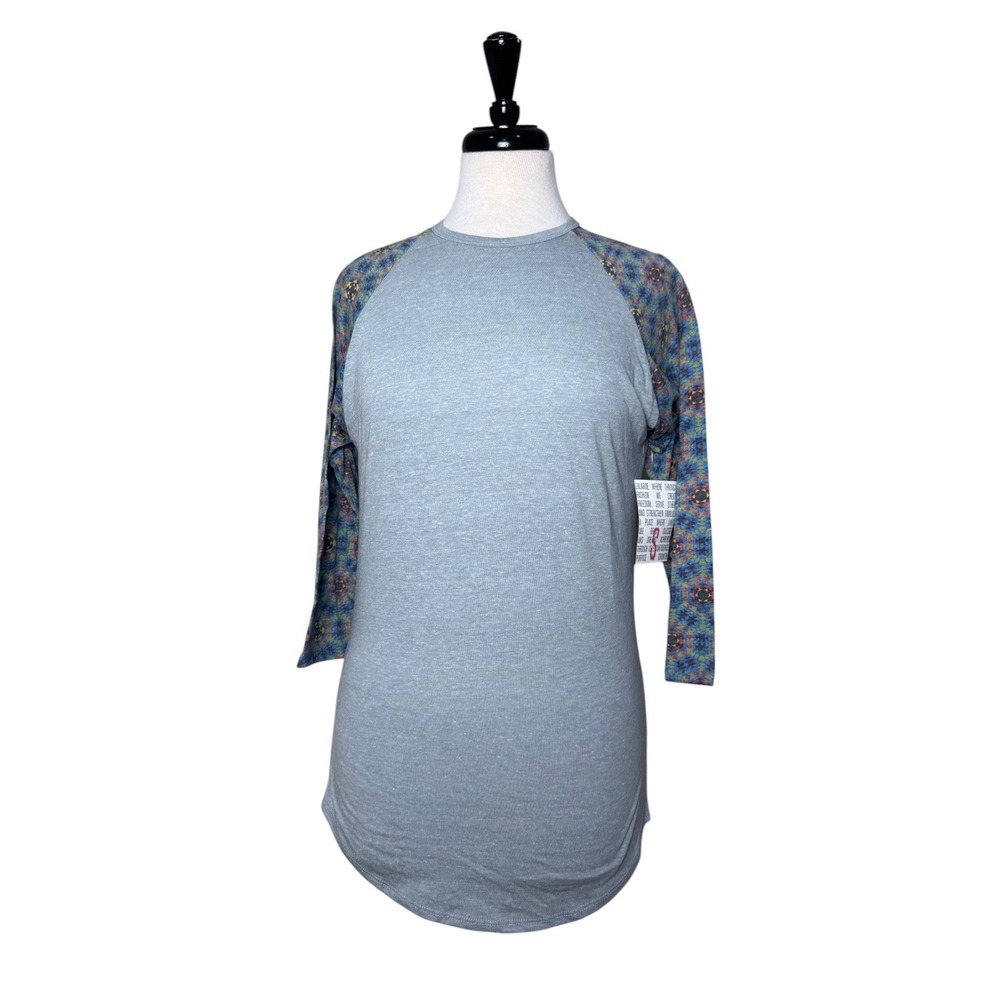 Lularoe Long Tee Tunic Randy Style Size S/6-8 - NWT- Grey w Boho 3/4 Sleeve